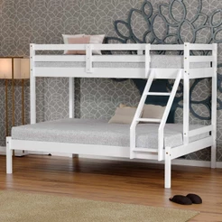 Beliche Com Cama Casal Slim Madeira Maciça Branco Housin