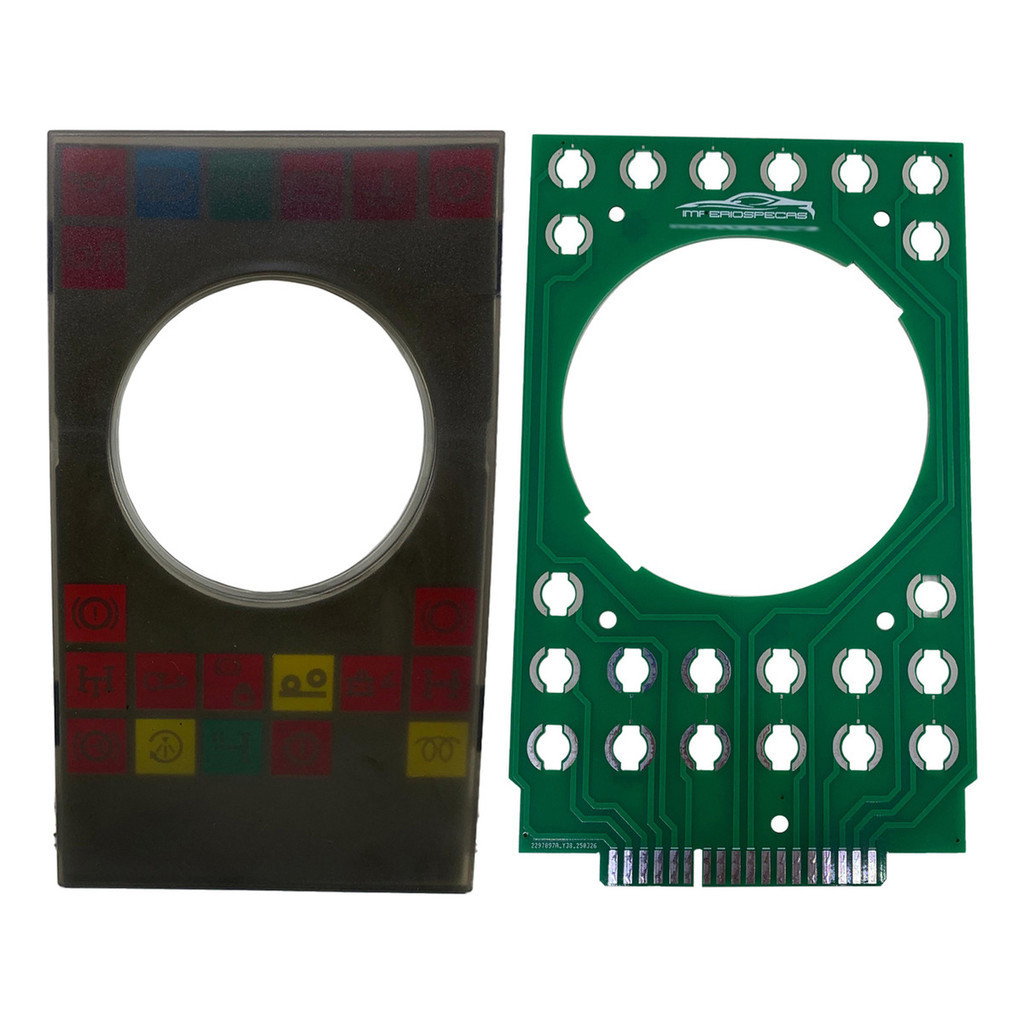 Kit Moldura Acrilico Espia Placa Rpm Painel P/ Mb 709 914c