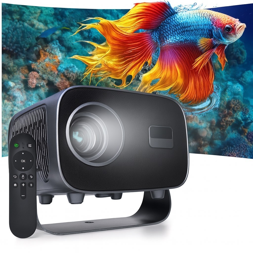 Projetor T15 PRO - Portátil Com Android/iOS 1080p 4k Wi-Fi + Controle