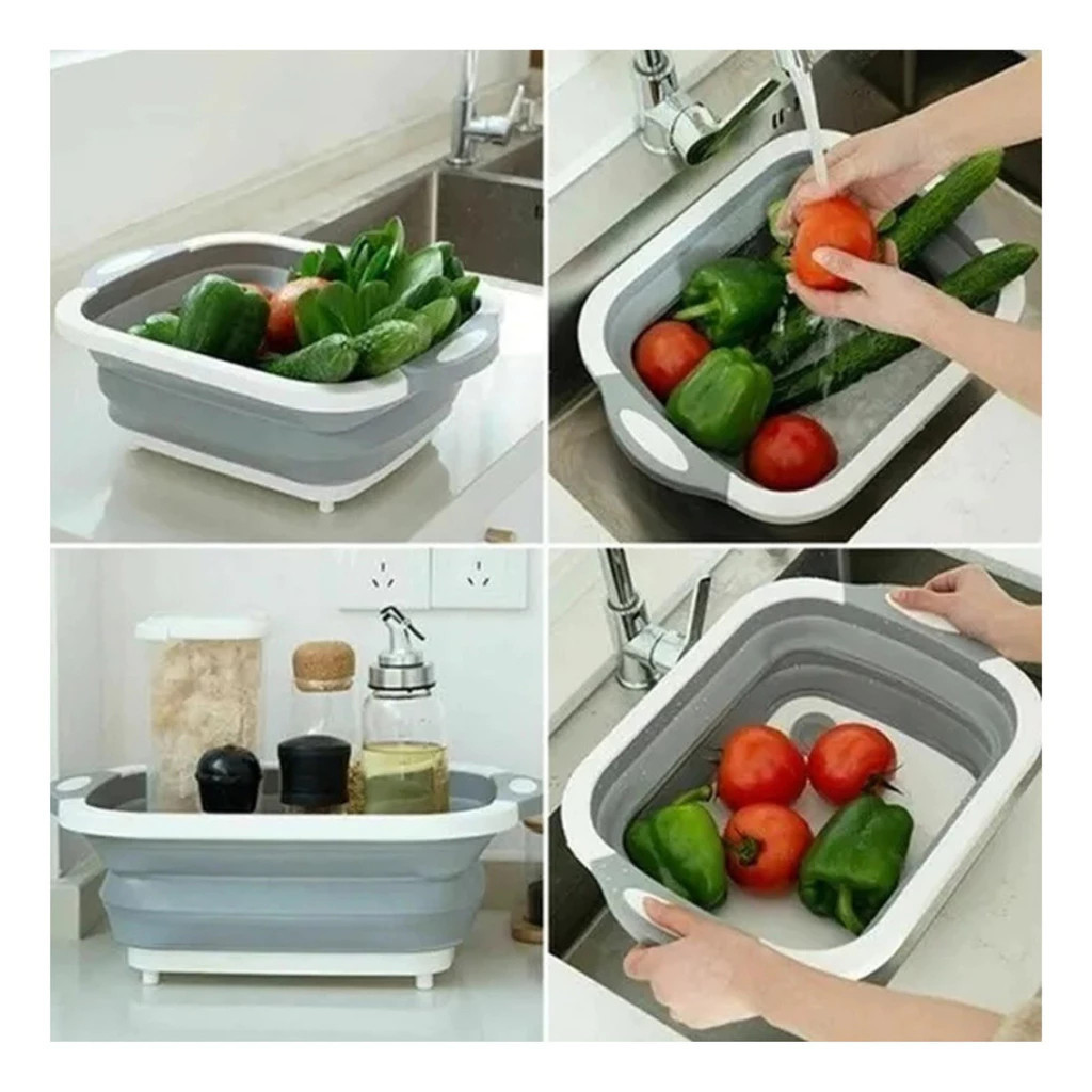 Bacia Silicone Balde Tabua Peixe Roupa Corta Faca Casa Alimento Lava Cozinha Concha Pegadores