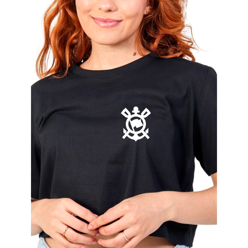 Cropped T-Shirt Yuri Alberto Corinthians Cropped Timão Yuri Alberto 100% Algodão Premium Adulto Feminino