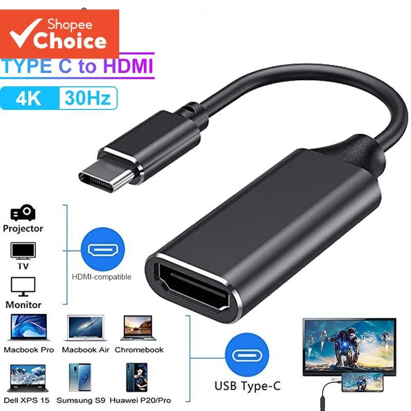 Adaptador USB C Para HDMI Conversor Type 3.1 A 4k De Cabo HDTV PC MacBook TV Projetor