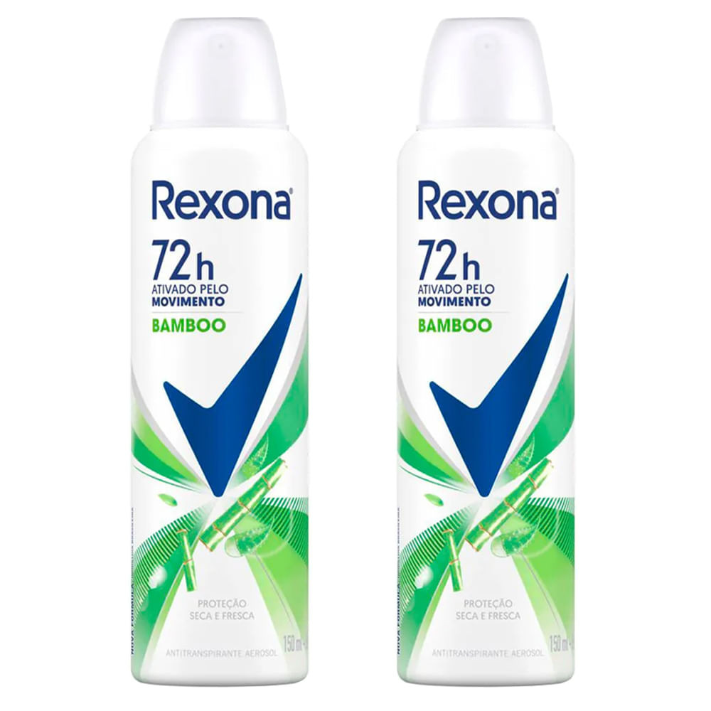 Kit Desodorante Aerosol Rexona Bamboo 150ml - 2 unidades - Beauty