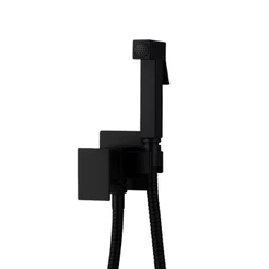 Ducha Higiênica Banheiro Preto Fosco Chuveirinho Íntimo Inox Quadrada Moderna Linha Premium Luxo