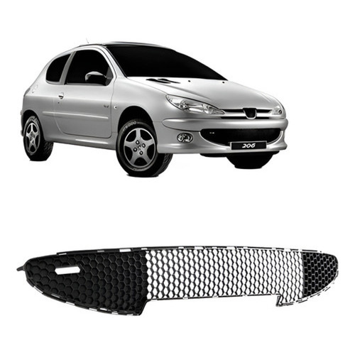 Grade Central Peugeot 206 05/2010 Preto S/friso Bocão Ofert