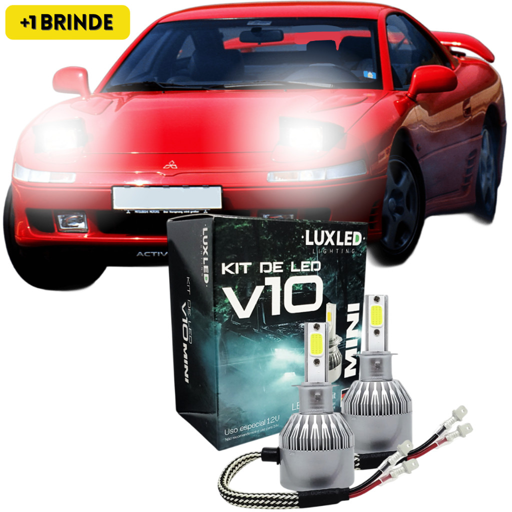 Kit Ultra Led Mitsubishi 3000 GT 1991 à 1998 Farol de Milha 6500k 20000 Lumens V10