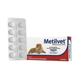 Metilvet 20 Mg Com 10 Comprimidos Cães e Gatos - Vetnil em Oferta na Shopee