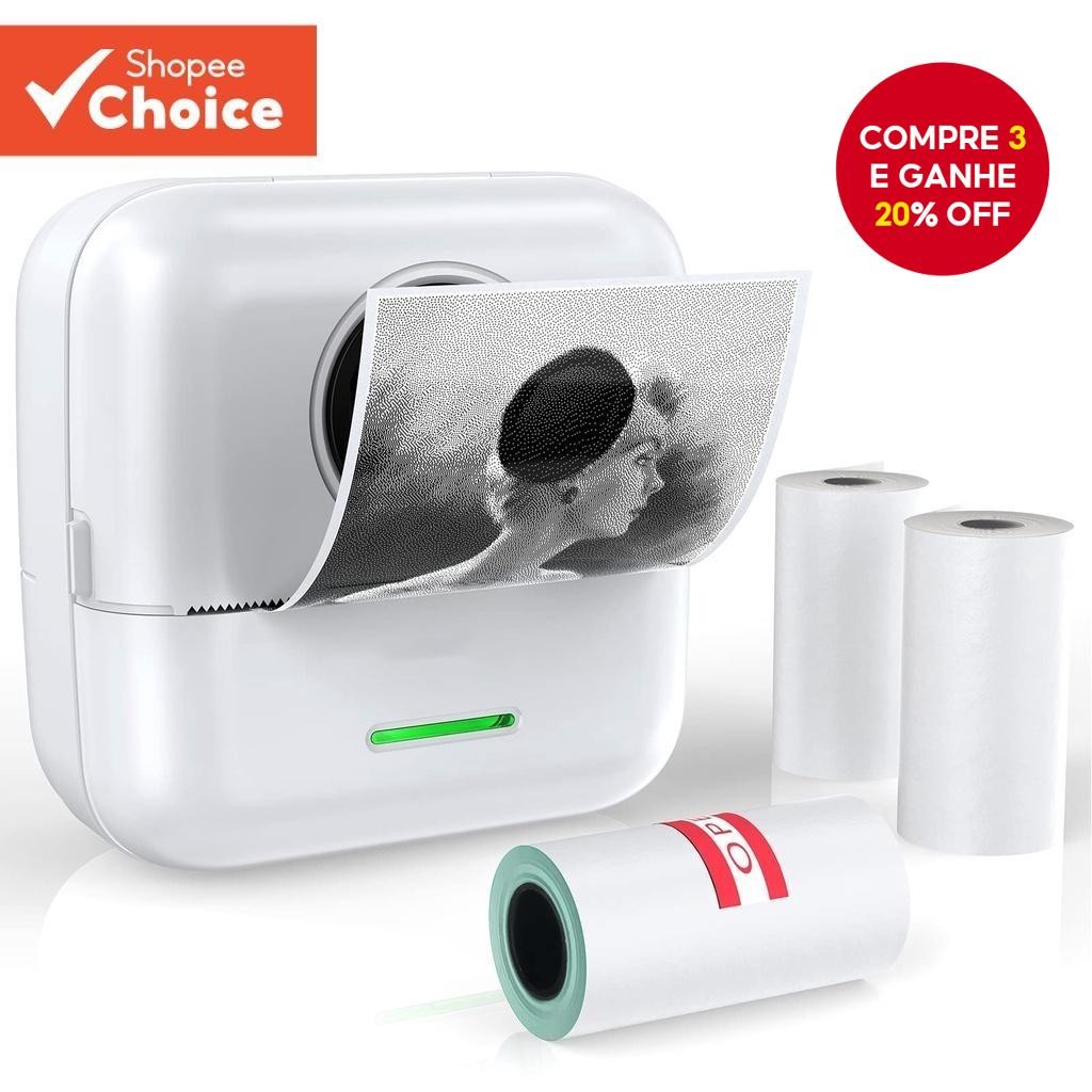 Mini Impressora Portátil De Bolso Térmico Sem Fio Bluetooth Android IOS Phone Picture Prin...