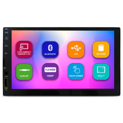 Central Multimidia 7 Pol Espelhamento Android Ios E-Tech Light 2 Din Full Hd Bluetooth Usb Fm Comando Volante