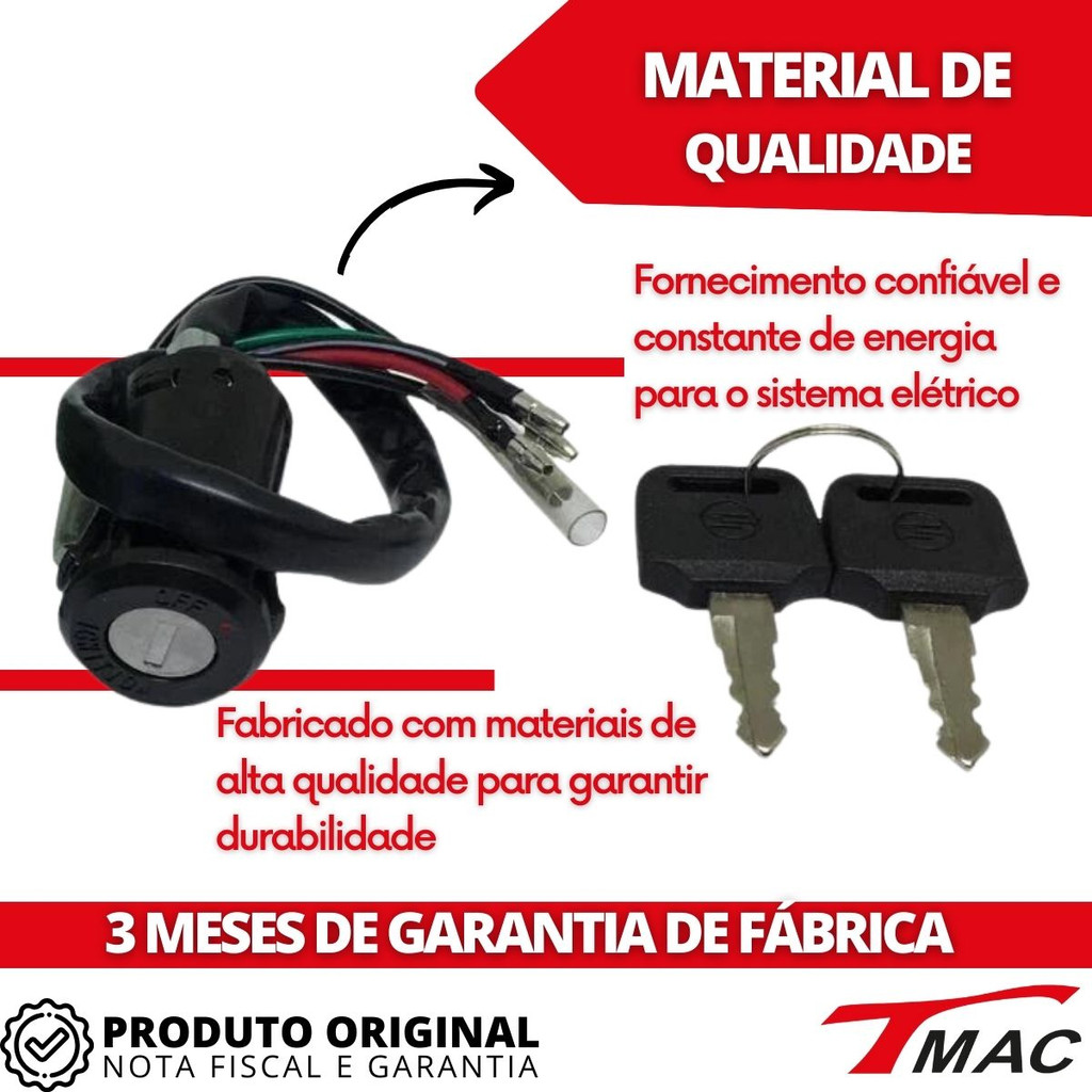 Chave Ignição Contato Miolo Cg 125 Titan Cargo Ks 1995 1996 1997 1998 1999 — imagem 2 de 2