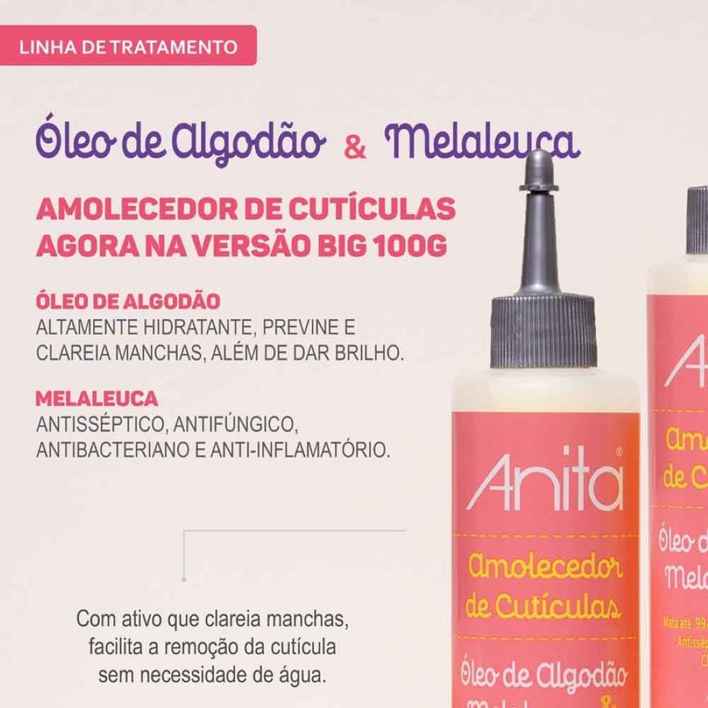 Amolecedor De Cutículas Óleo de Algodão & Melaleuca 100g - Anita
