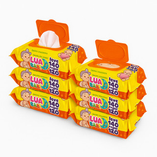 Kit 6 pacotes Lenço Umedecido Premium 840 Lencinhos Lua Baby Toalha Mimo Presente Bebe e Adulto
