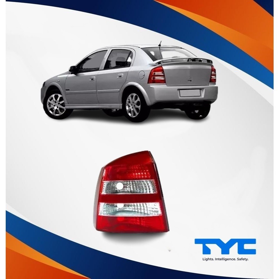 Lanterna Traseira Esquerdo Chevrolet Astra Hatch Bicolor Cristal Marca Tyc Ano: 2003 Até 2012 Cód: 11-B602-01-6B