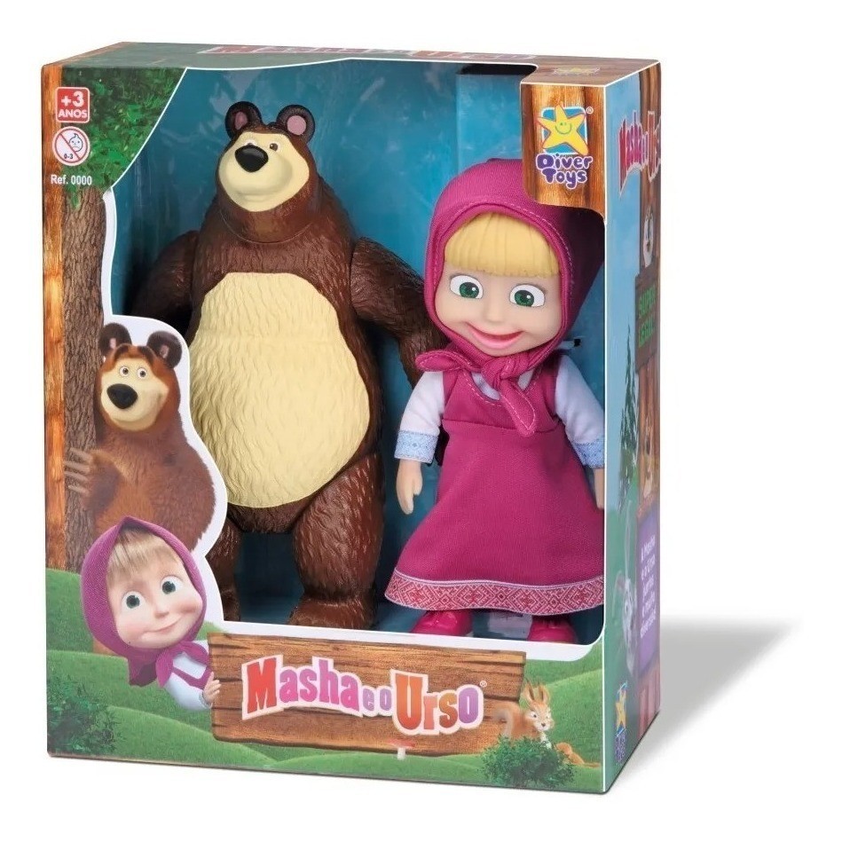 Bonecos Masha e o Urso Articulados  Divertoys8117