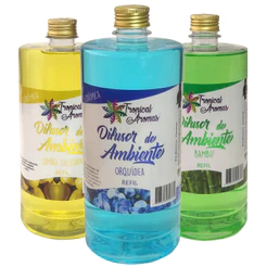 Kit Refil Difusor de Ambiente Limão Siciliano Orquídea Bambu 1L Tropical Aromas