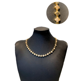 Gargantilha Trevo Da Sorte Banhado a Ouro 18K - 45cm