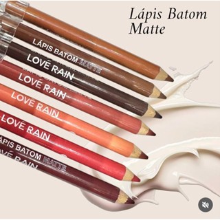 Lápis Batom Matte Love Rain Super Macio Com Alta Pigmentação | Coleção Marrons Frios e Vibrantes em Oferta na Shopee