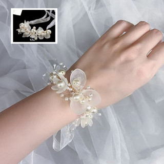 Guirlanda Moda Lindas Flores Pérola Pulseira Desempenho Acessórios De Casamento