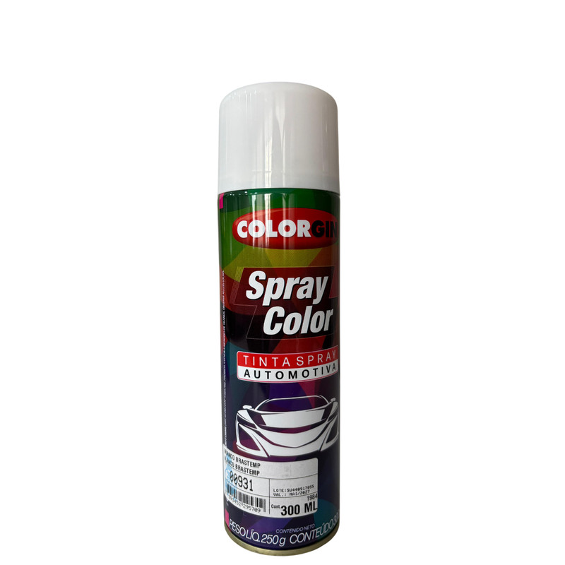 TINTA AUTOMOTIVA SPRAY COLORGIN COR BRANCO BRASTEMP 300ML