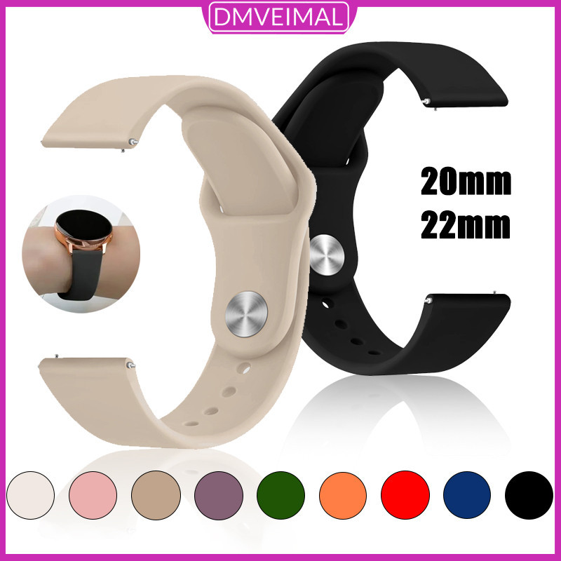 20mm 22mm Pulseira De Silicone Para Smartwatch Samsung Galaxy Watch 7 6 5 FE 4/Garmin/Redmi Watch 5 Active/Amazfit