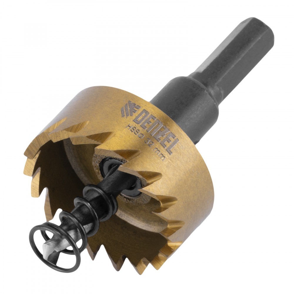 Serra copo para metal 32 mm revestimento em Nitreto de Titânio com suporte Denzel