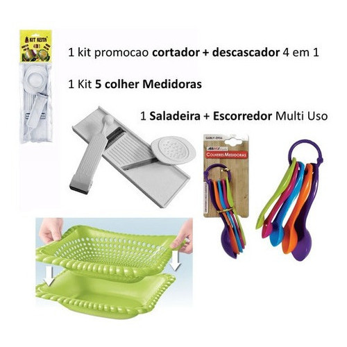 1 Cortador Boleador Legume +1 Colher Medidora +1 Escorredor