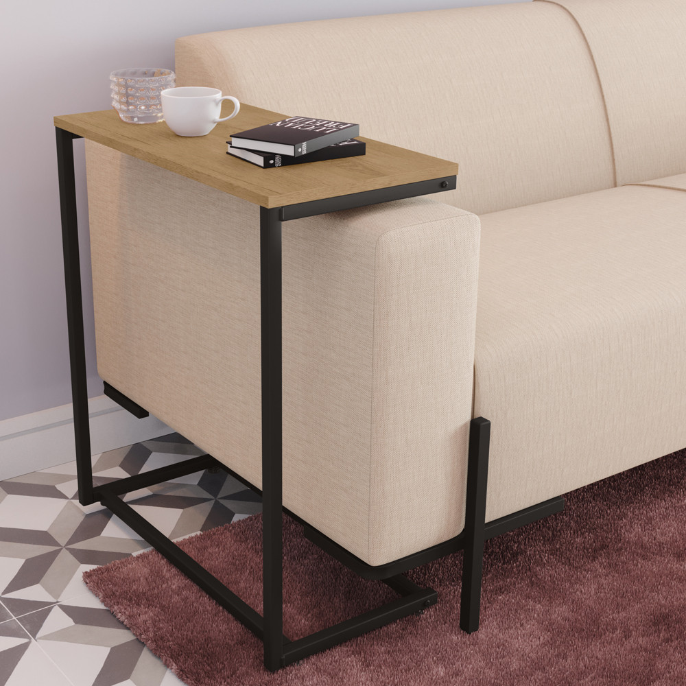 Mesa Apoio Lateral Sofá Industrial Vintage Metal e Madeira Kappesberg em Oferta na Shopee