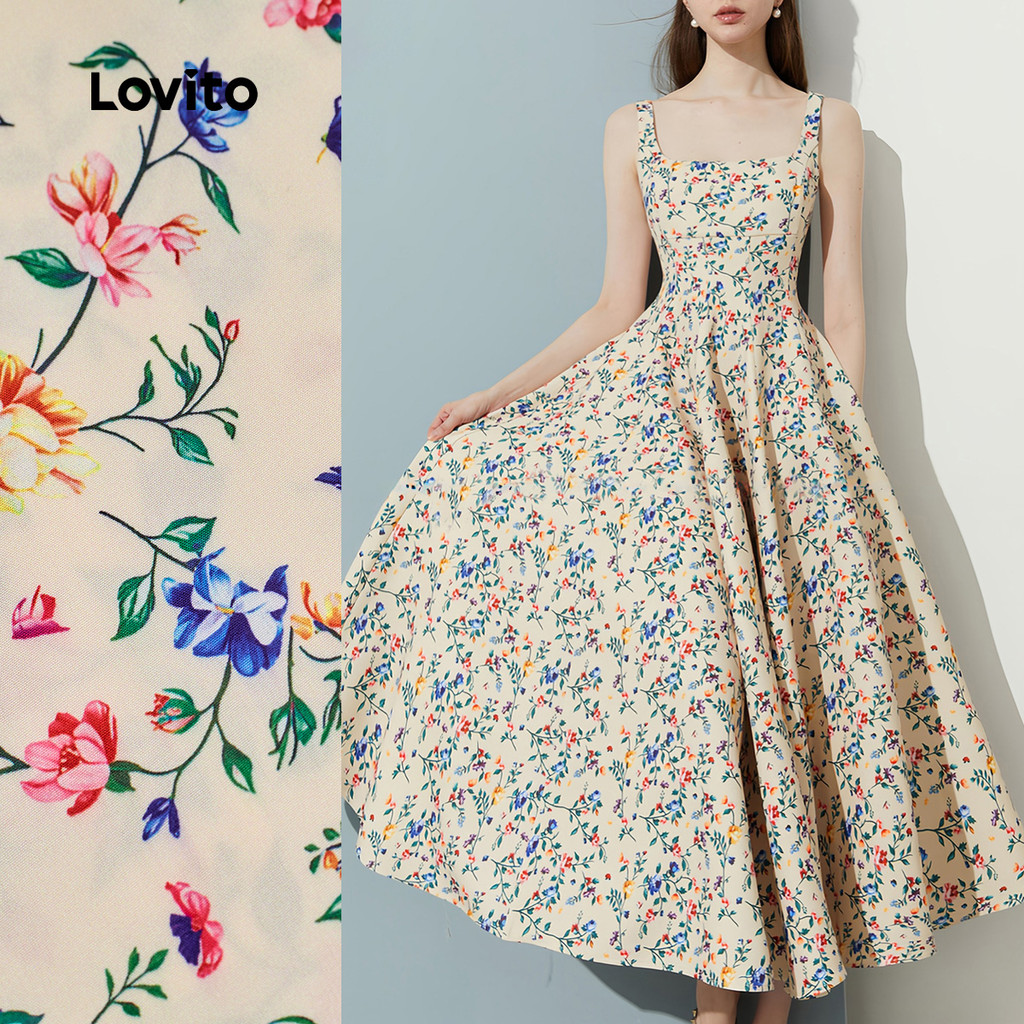 Lovito Vestido Casual de Primavera/verão para mulheres L143ED379 em Oferta na Shopee