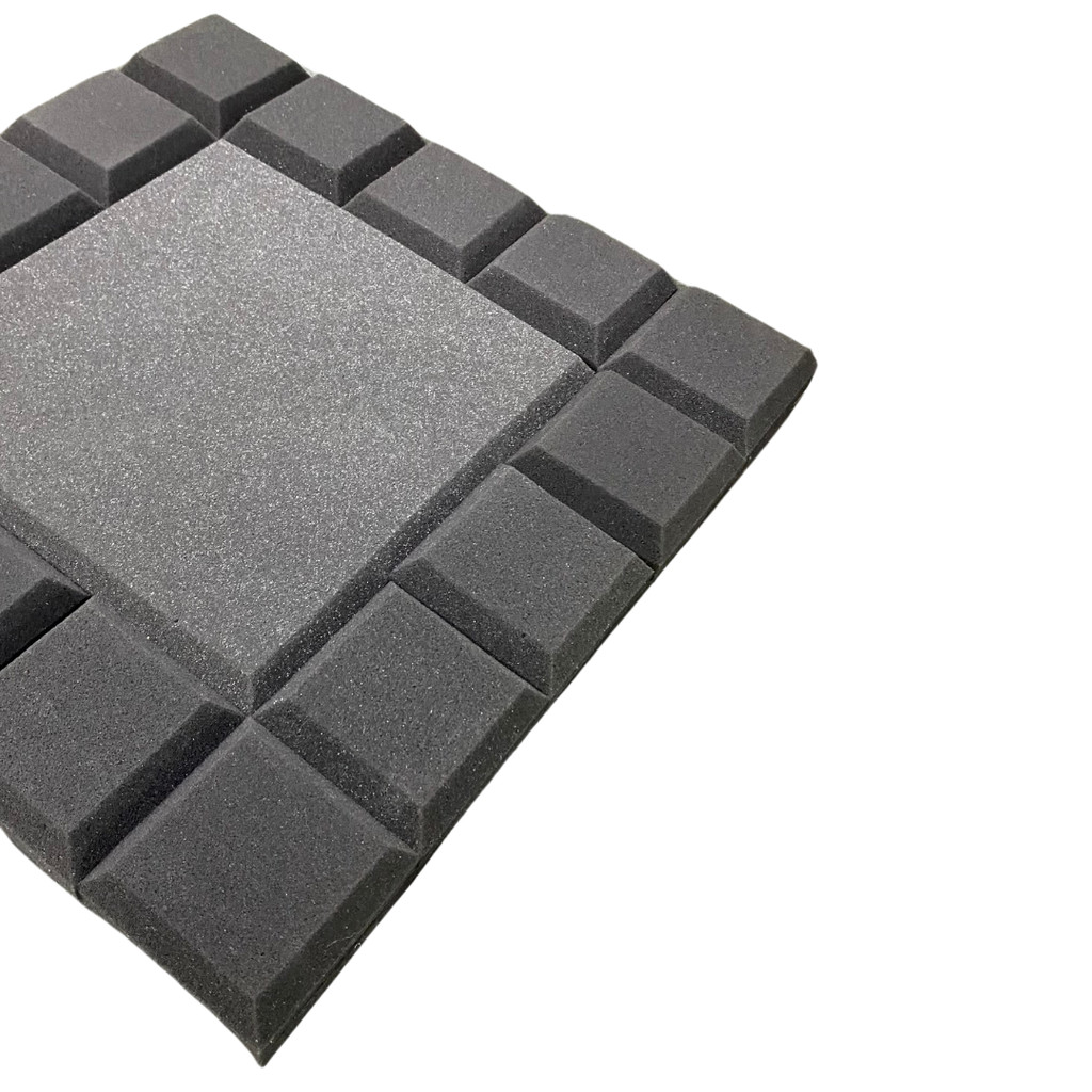 Espuma Acustica Berlim 50x50x4,5cm Auto Extinguivel Tratamento Sonoro Profissional Estúdio Gamer Áudio Cinema teatro