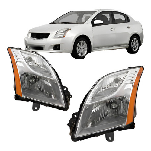 Par Farol Cromado Sentra 2010 A 2013