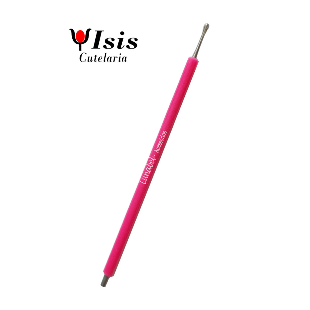Boleador unha Isis Cutelaria Aço Inox Silicone cor Rosa