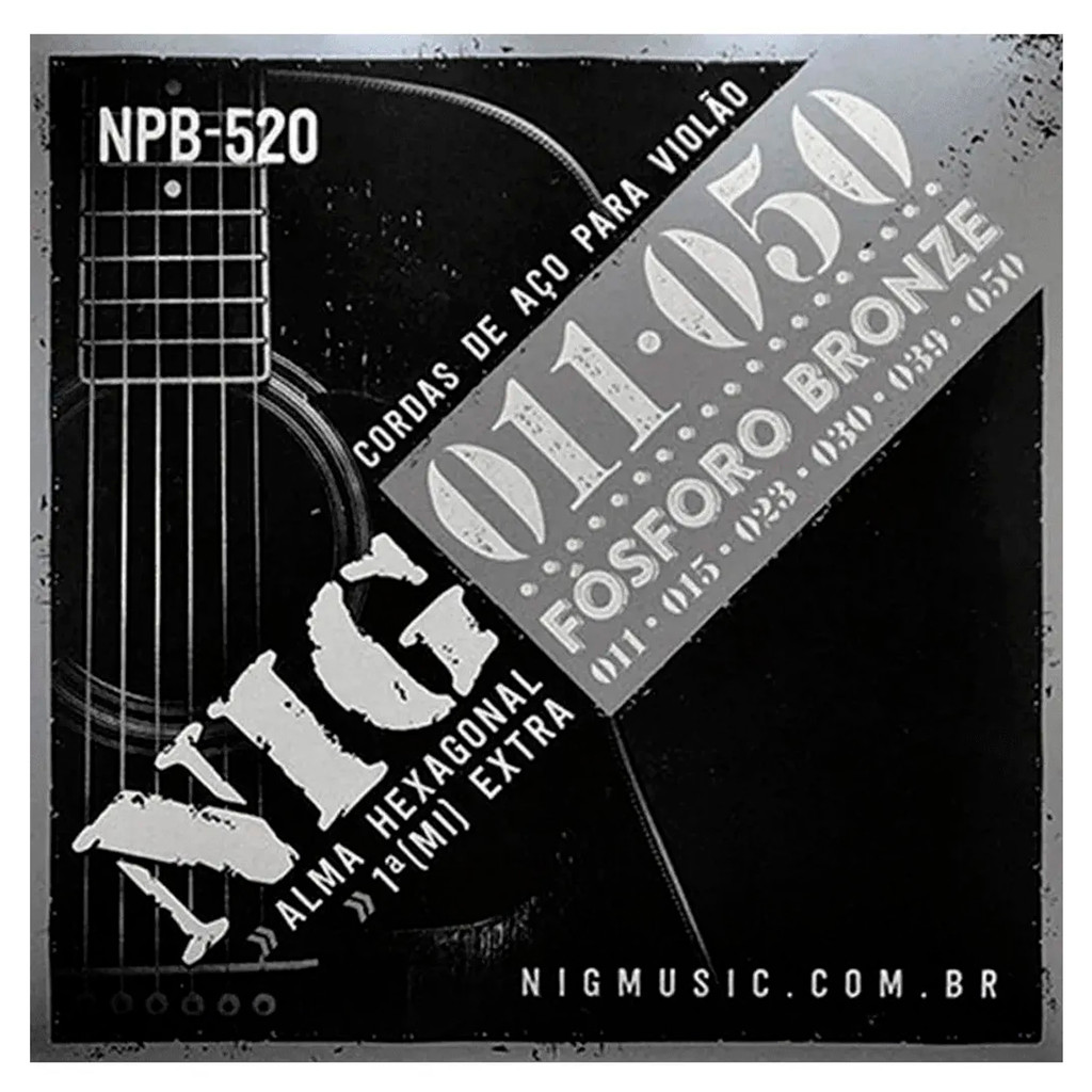Encordoamento Violão Aço Fosforo Bronze 011 - Nig NPB520 em Oferta na Shopee