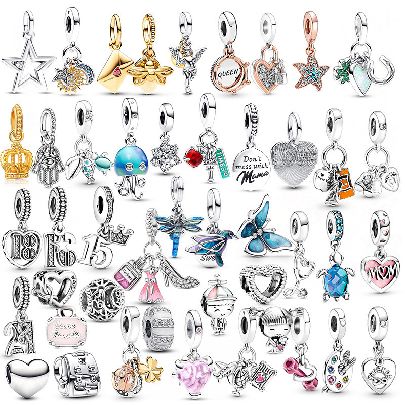 Novo Charme Berloque Prata 925 Pingente Bela Jóias Aço Inoxidável Contas DIY Pulseira Colar Acessórios em Oferta na Shopee