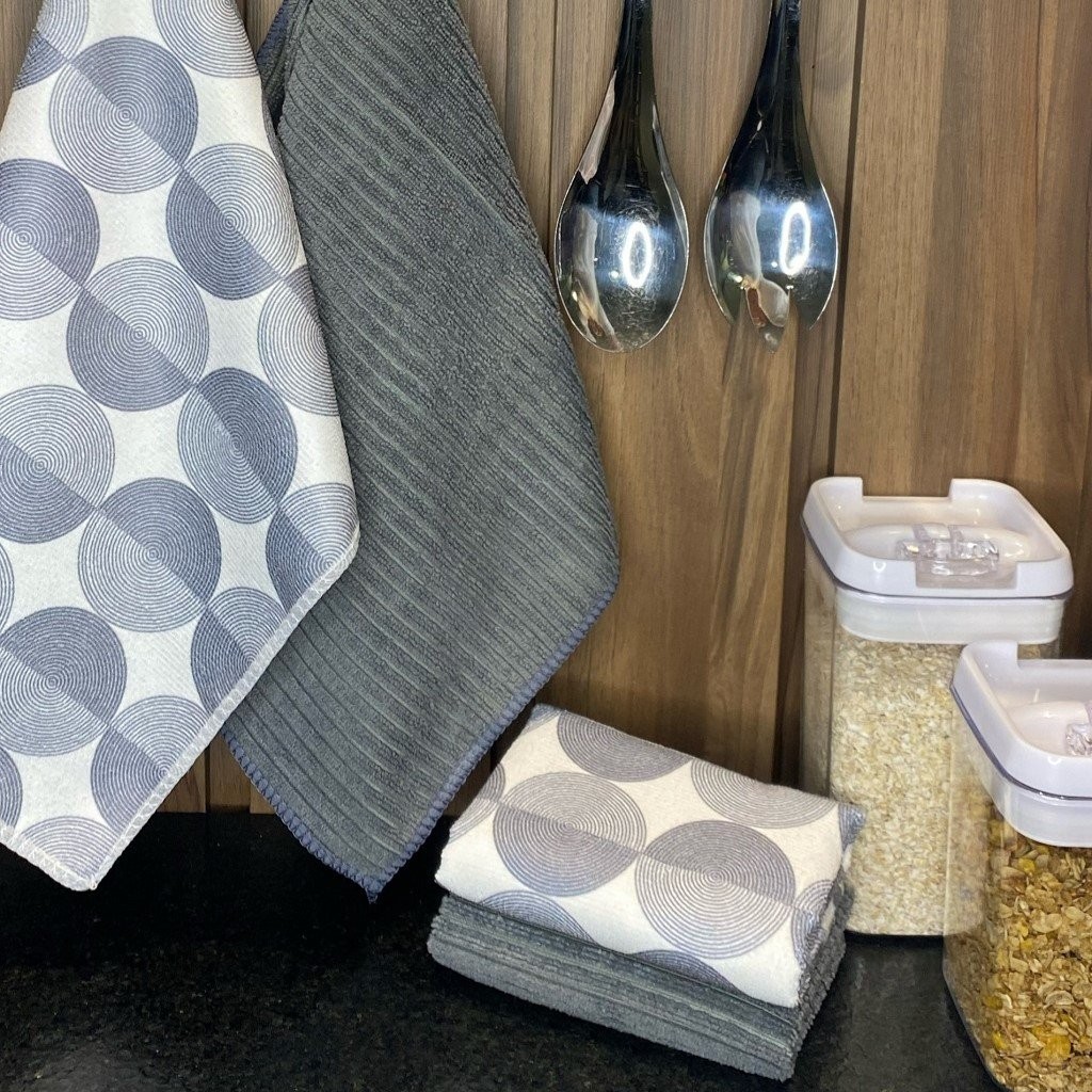 Kit Panos de Prato em Microfibra 35 x 55cm 4 Peças