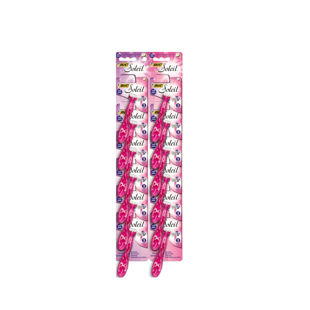 Aparelho de Depilação BIC Rosa Feminino 3 Lâminas Com Fita Lubrificante com Óleo de Coco