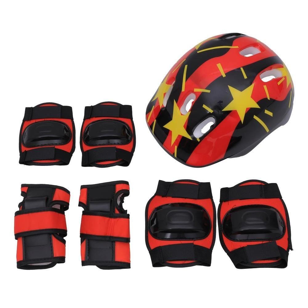 KIT PROTECAO ESPORTIVA INFANTIL 7 PECAS AJUSTAVEL CAPACETE JOELHEIRA COTOVELEIRA SKATE BIKE PATINS