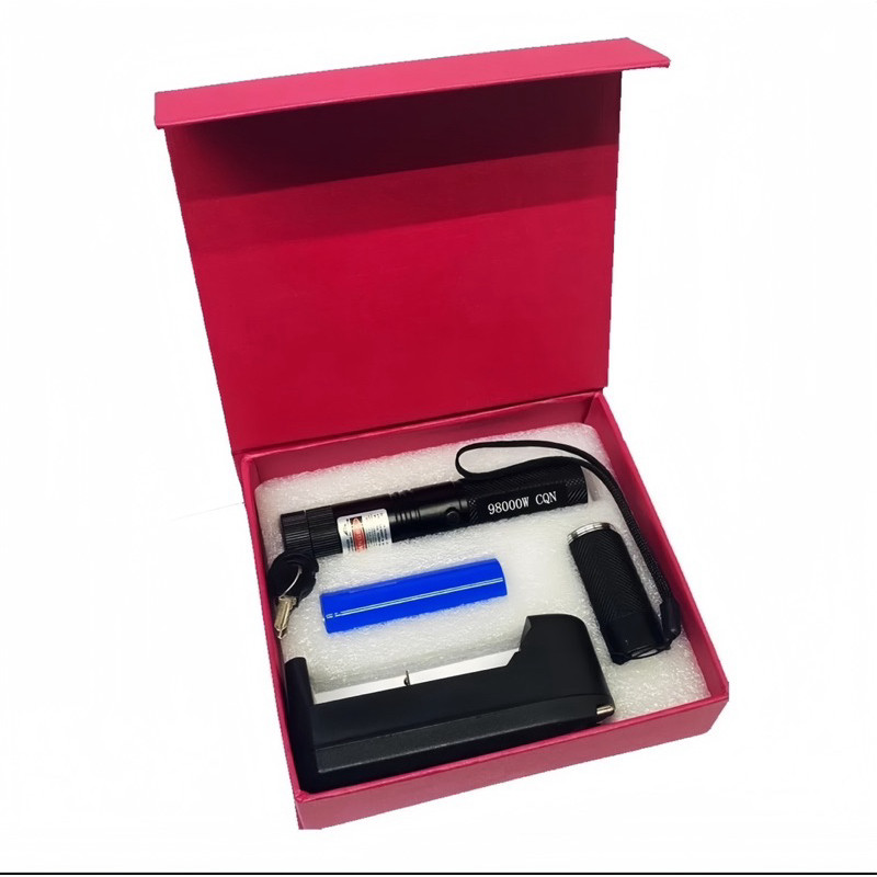 Caneta Laser Pointer Portatil 50km Verde com Bateria Recarregável com Chave de Segurança