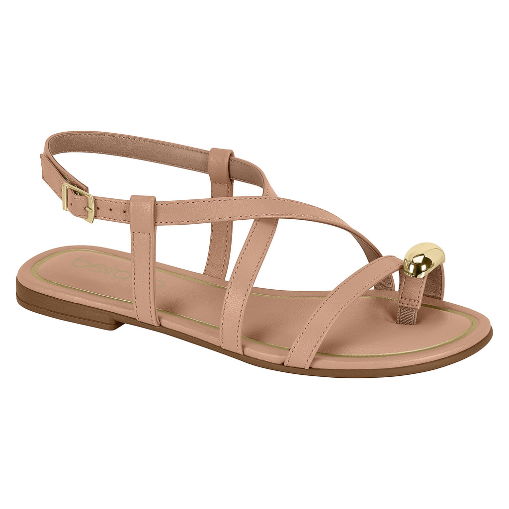 Sandália Feminina Rasteira Toe Ring Tira Conforto Elegante Detalhe Dourado Casual Beira Rio Original em Oferta na Shopee