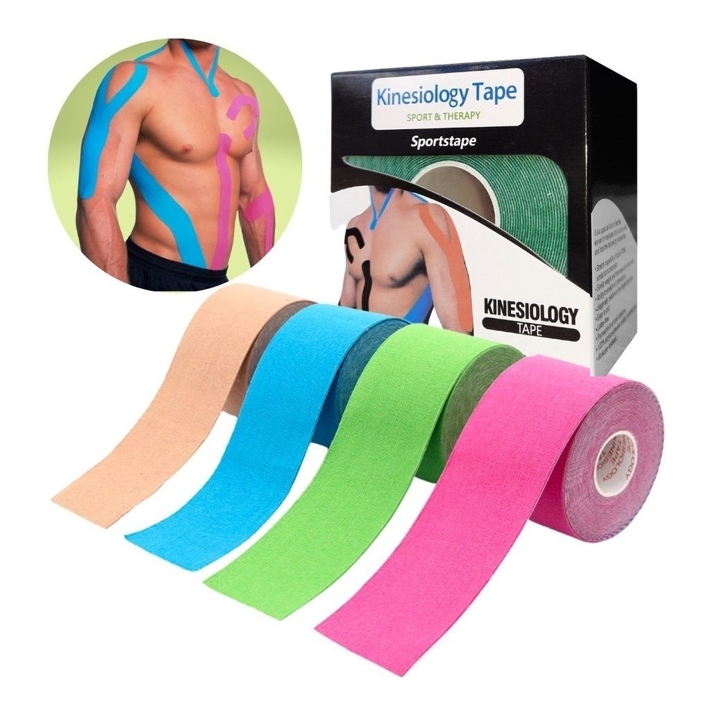 Kit Bandagem Elástica 5cm X 5m - Fita Kinesio Tape Fisioterapia