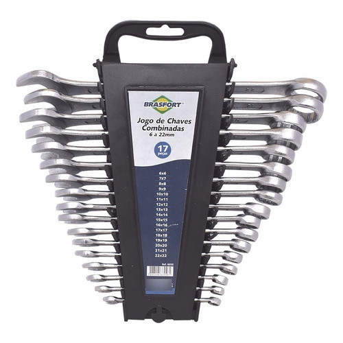 Jogo de Chave Combinada 6 a 22MM com 17 Chaves Brasfort em Oferta na Shopee
