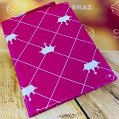 10~50 TOALHAS P/ MESA FESTA COROA ROSA BOPP PEROLA 78X78 INOVE (CHOCO)