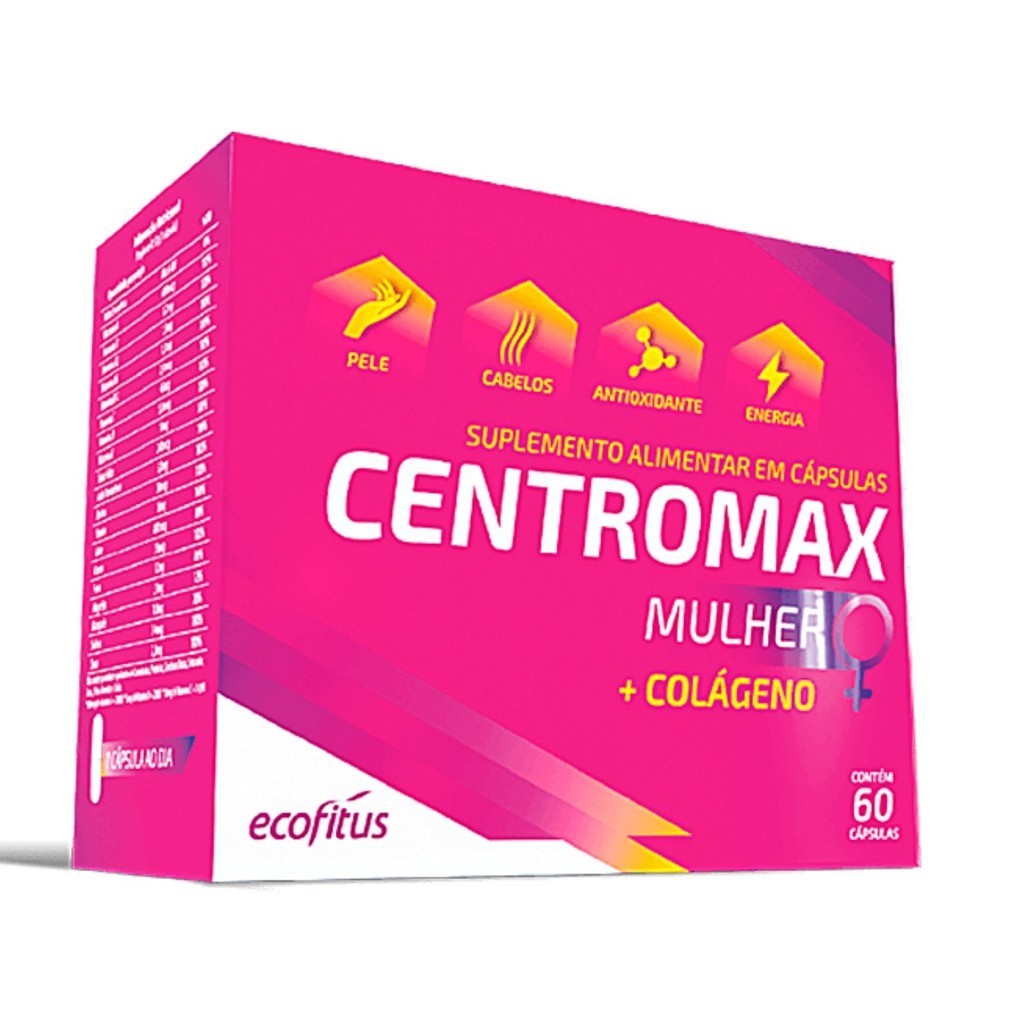 Centromax Mulher Colageno + A a Z Cabelo, Pele, Unha 60 Capsulas Ecofitus