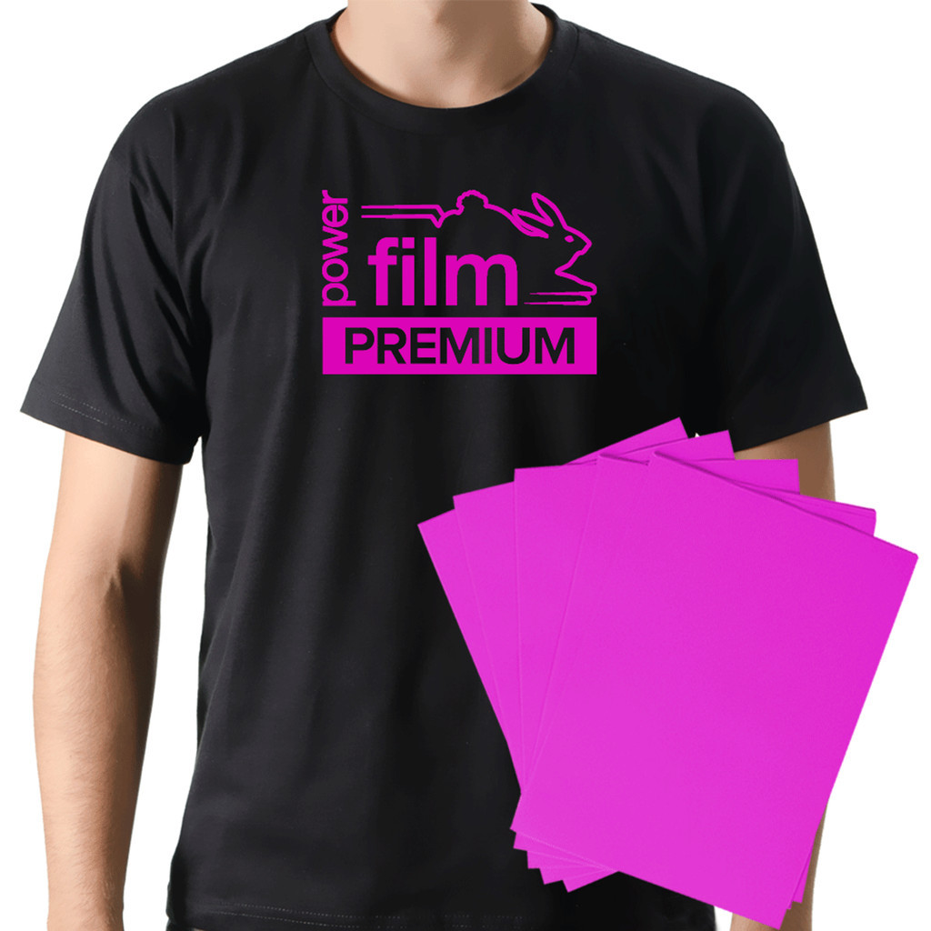 Filme de Recorte Power Film Premium A3 Rosa - 5 Folhas - adesivo para roupa termocolante , adesivo termocolante , adesivo termocolante para tecido , termocolante para roupa , termocolante para tecido