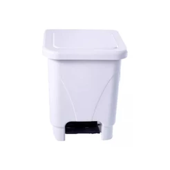 Lixeira Retangular C/ Pedal 15l Branco Resistente Hospitalar