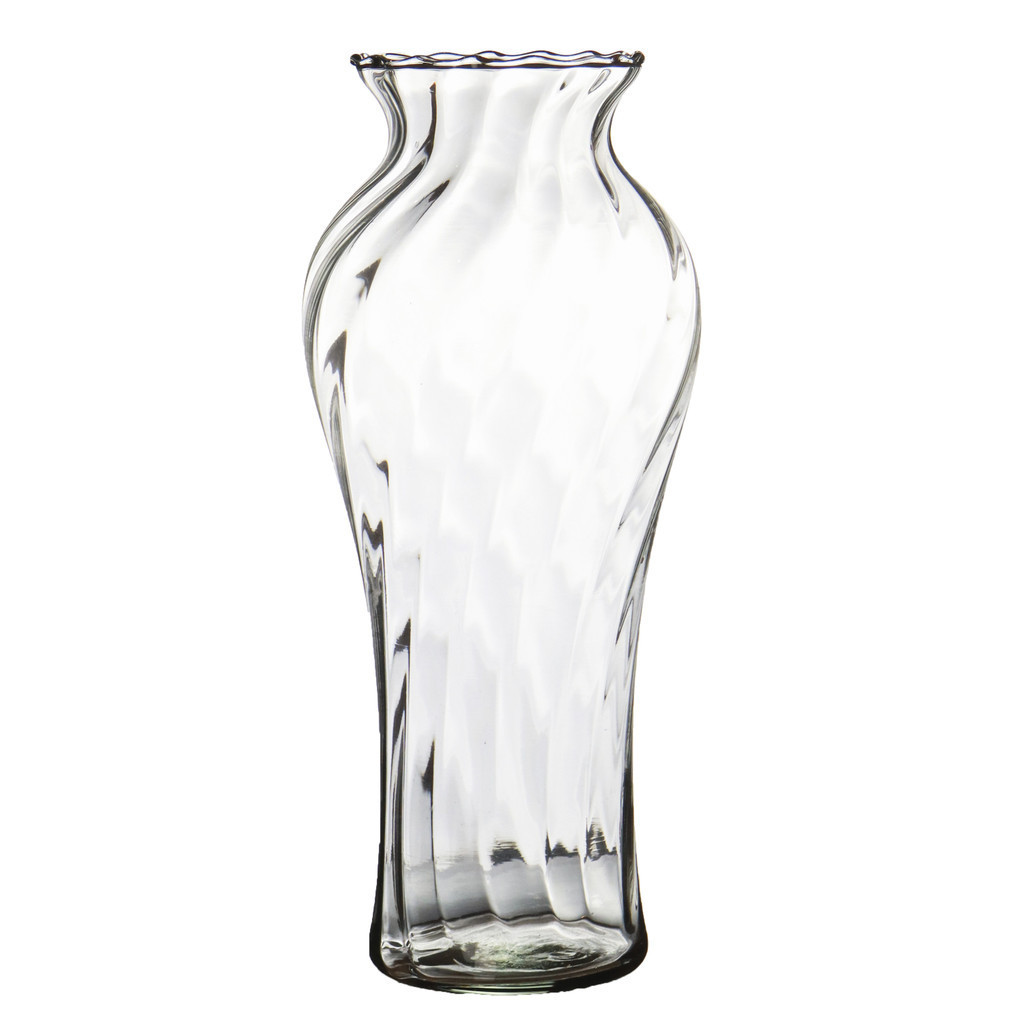 Vaso De Vidro Canelado Decorativo Jardim Area Interna Externo