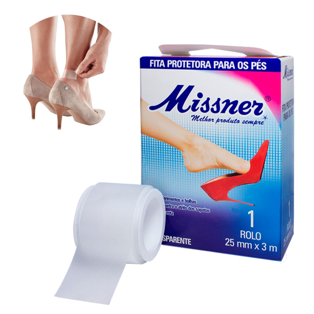 fitas Protetora Para Os Pés Transparente 25MM x 3M Missner em Oferta na Shopee