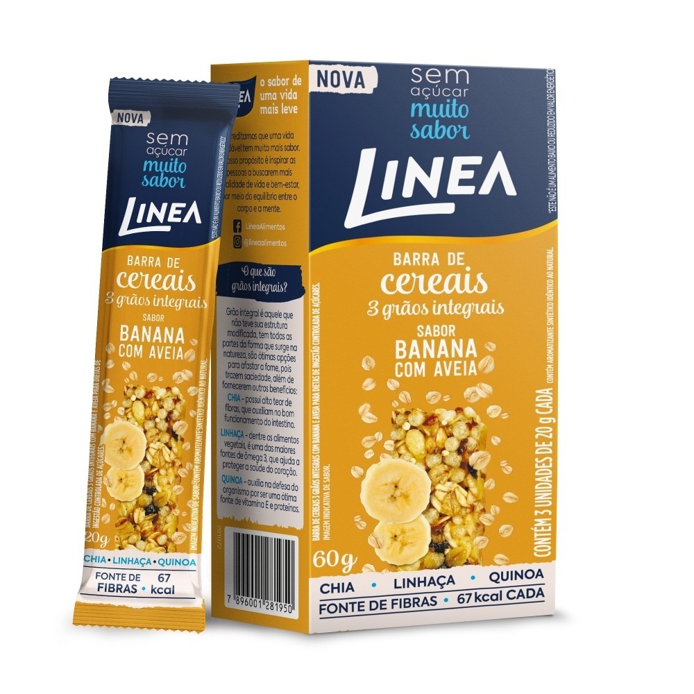 Barra De Cereais Banana Com Aveia Diet Linea 3un De 20G