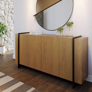 Aparador Para Sala Buffet Ambiente Copacabana Freijó Preto Acetinado- Colibri em Oferta na Shopee