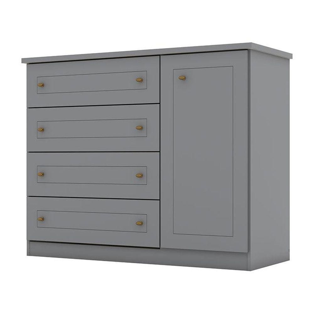 Cômoda Americano Cinza - Henn em Oferta na Shopee