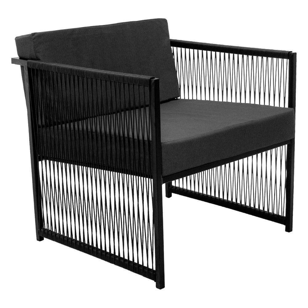 Poltrona Santiago Para área Externa De Fibra Sintética Preto-cinza em Oferta na Shopee